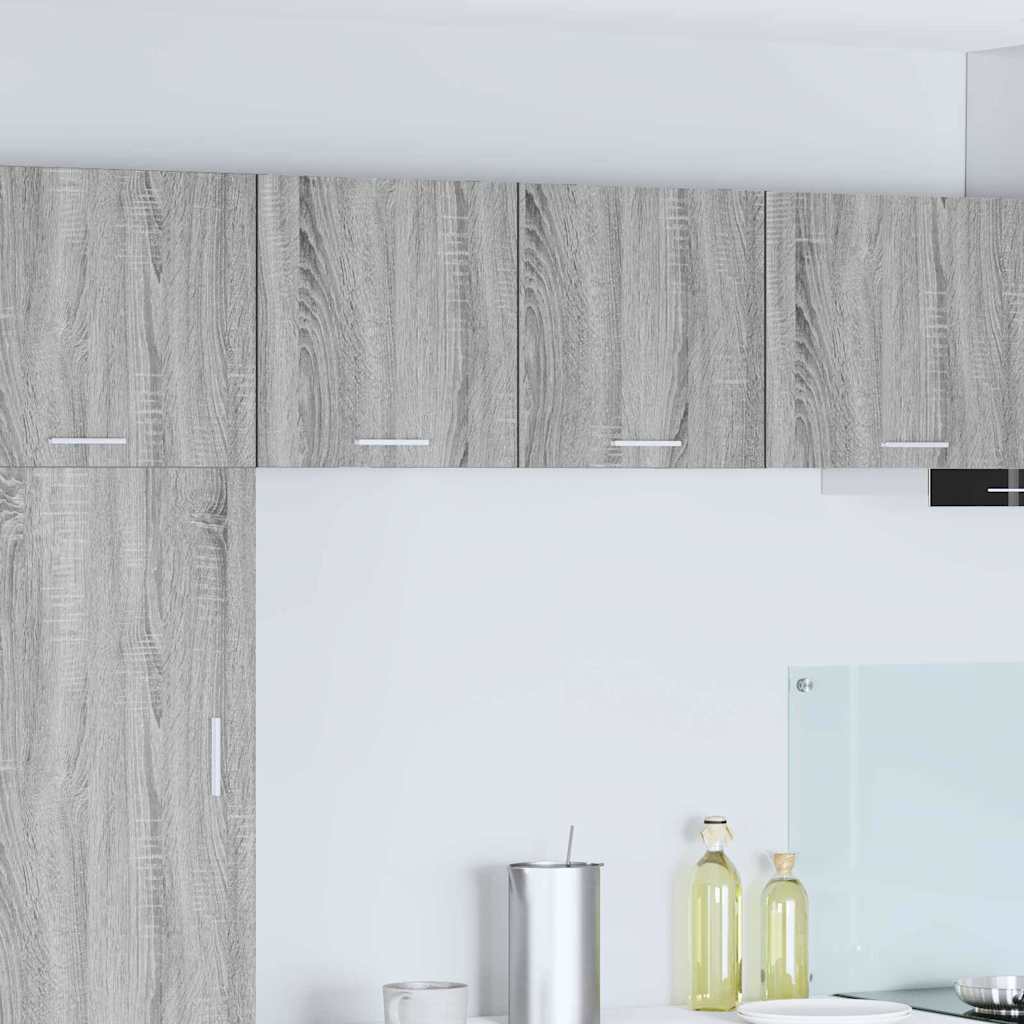 Závěsná Skříňka 2 Pcs Šedý Sonoma A Bílá Kompozitní Dřevo