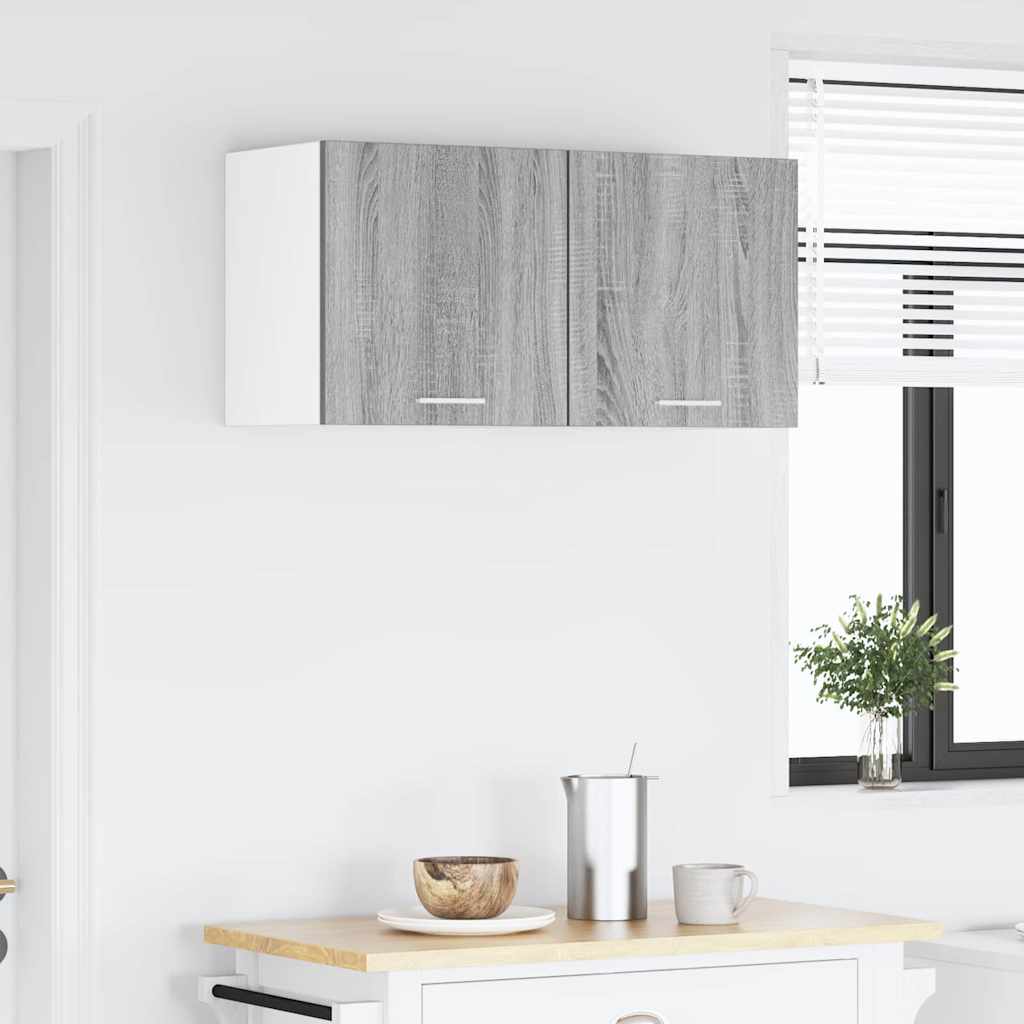 Závěsná Skříňka 2 Pcs Šedý Sonoma A Bílá Kompozitní Dřevo