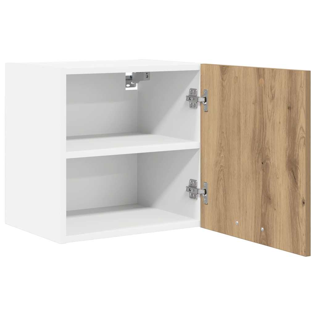 Závěsná Skříňka 2 Pcs Ťuhýk Dub A Bílá Kompozitní Dřevo
