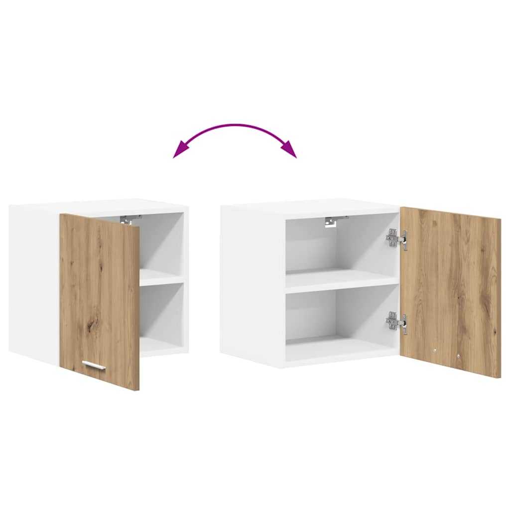 Závěsná Skříňka 2 Pcs Ťuhýk Dub A Bílá Kompozitní Dřevo