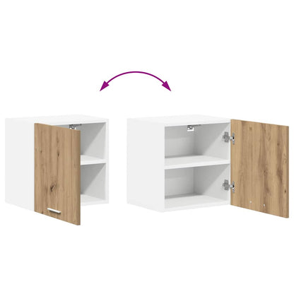 Závěsná Skříňka 2 Pcs Ťuhýk Dub A Bílá Kompozitní Dřevo