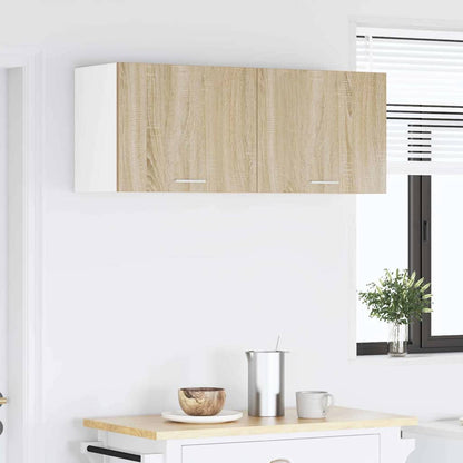 Závěsná Skříňka 2 Pcs Sonoma Dub A Bílá Kompozitní Dřevo