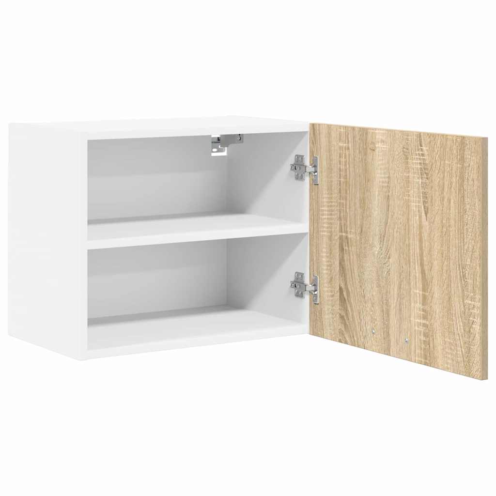 Závěsná Skříňka 2 Pcs Sonoma Dub A Bílá Kompozitní Dřevo