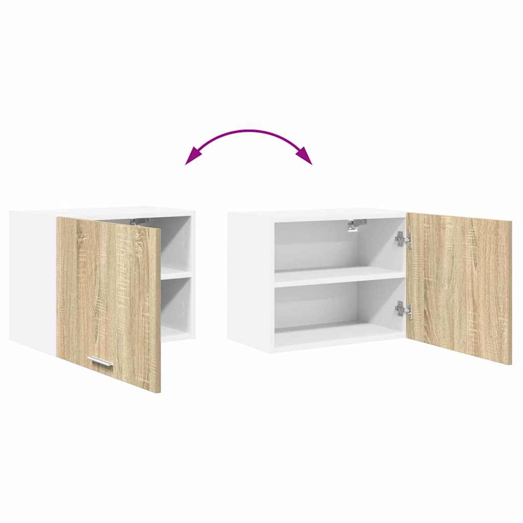 Závěsná Skříňka 2 Pcs Sonoma Dub A Bílá Kompozitní Dřevo