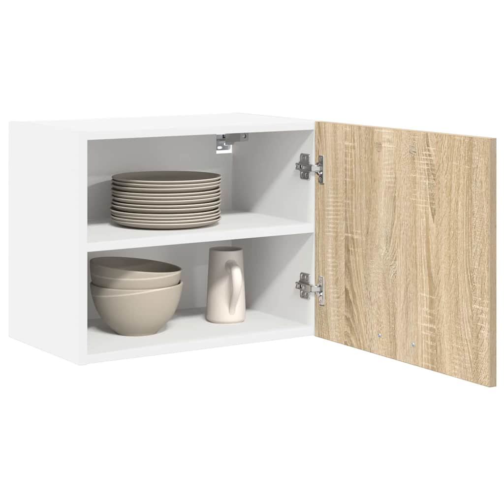 Závěsná Skříňka 2 Pcs Sonoma Dub A Bílá Kompozitní Dřevo