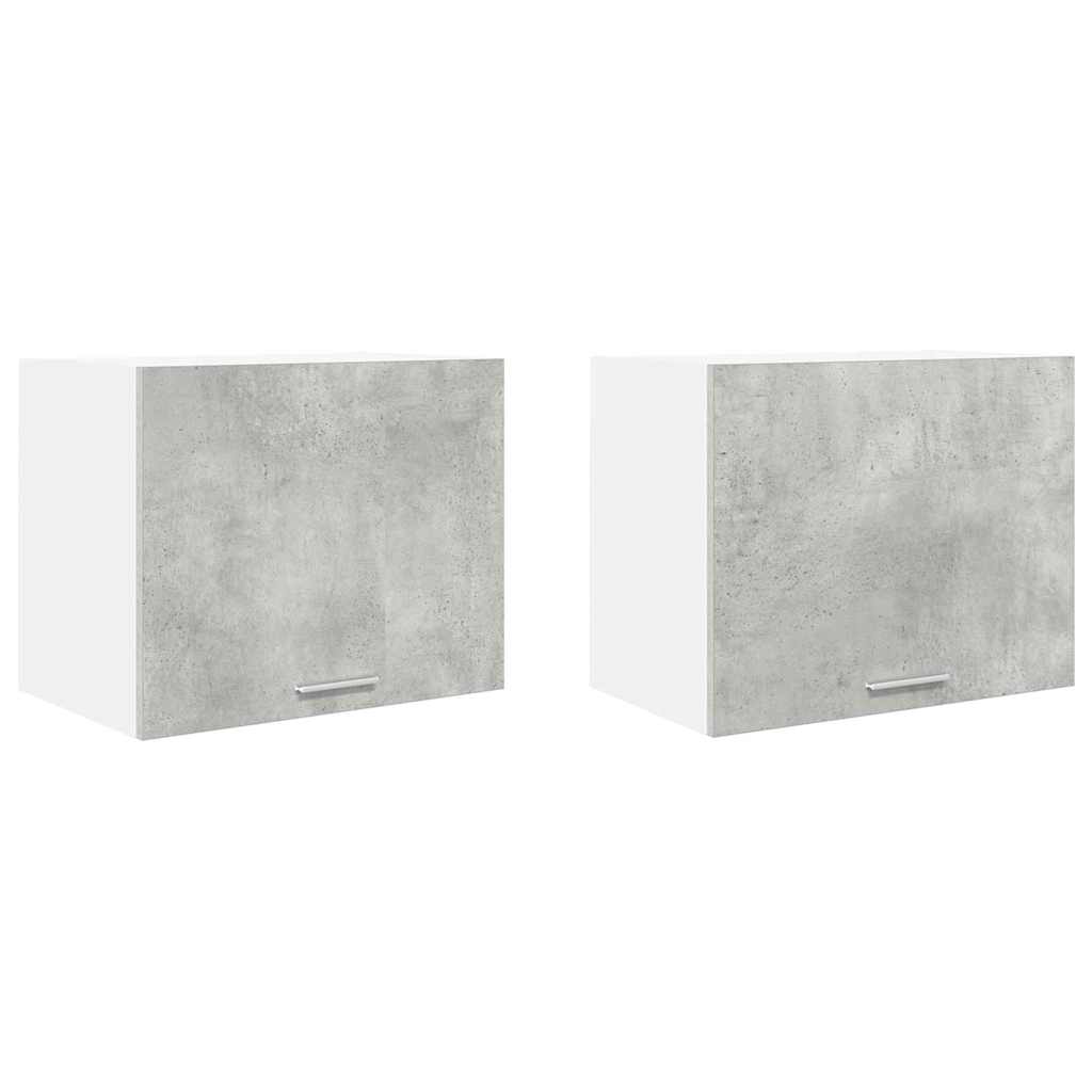 Závěsná Skříňka 2 Pcs Betonová Šedá A Bílá Kompozitní Dřevo