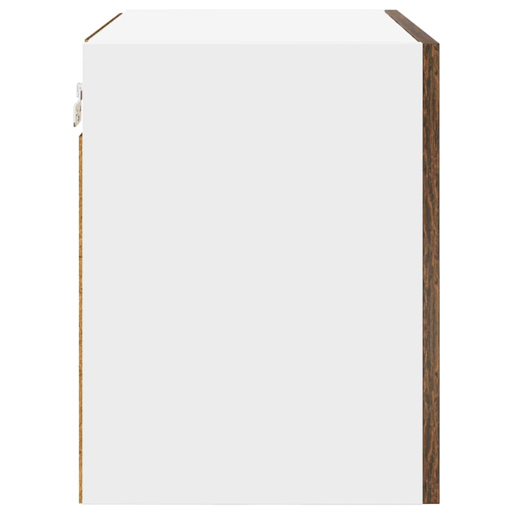 Závěsná Skříňka 2 Pcs Uzený Dub A Bílá Kompozitní Dřevo