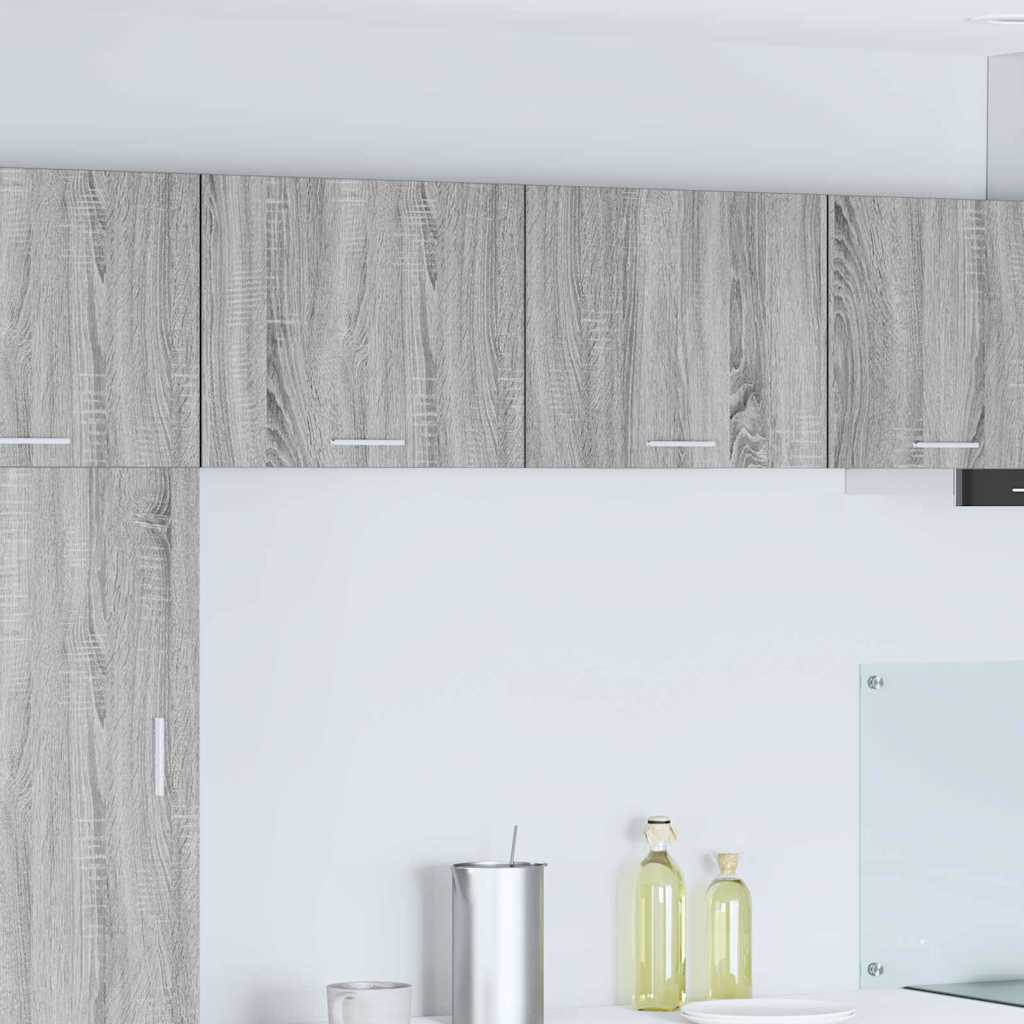 Závěsná Skříňka 2 Pcs Šedý Sonoma A Bílá Kompozitní Dřevo
