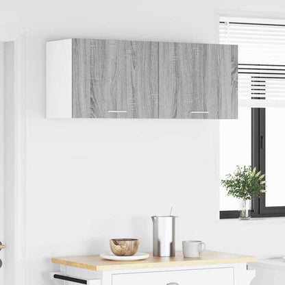 Závěsná Skříňka 2 Pcs Šedý Sonoma A Bílá Kompozitní Dřevo
