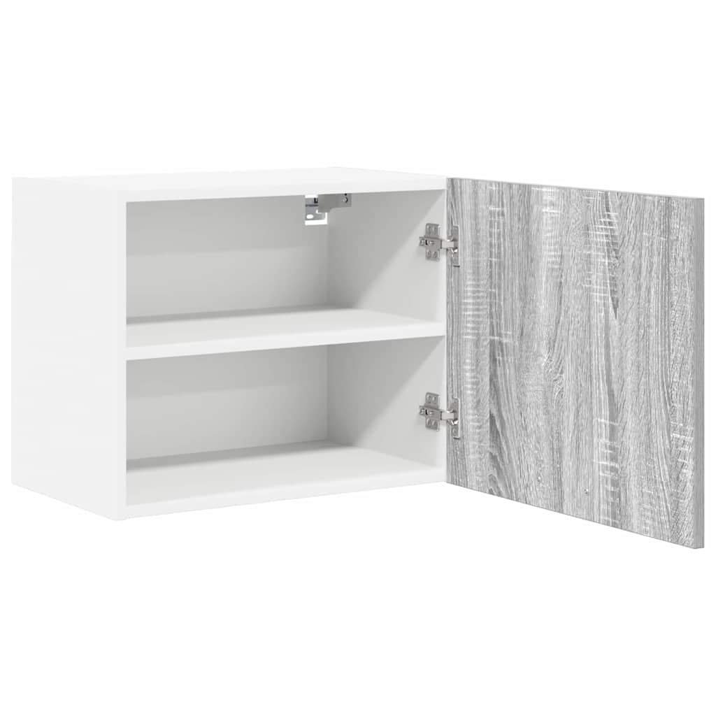 Závěsná Skříňka 2 Pcs Šedý Sonoma A Bílá Kompozitní Dřevo