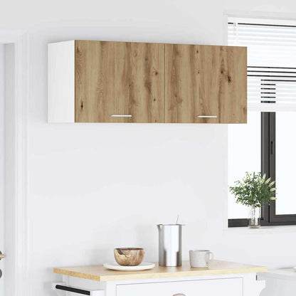 Závěsná Skříňka 2 Pcs Ťuhýk Dub A Bílá Kompozitní Dřevo