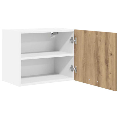 Závěsná Skříňka 2 Pcs Ťuhýk Dub A Bílá Kompozitní Dřevo