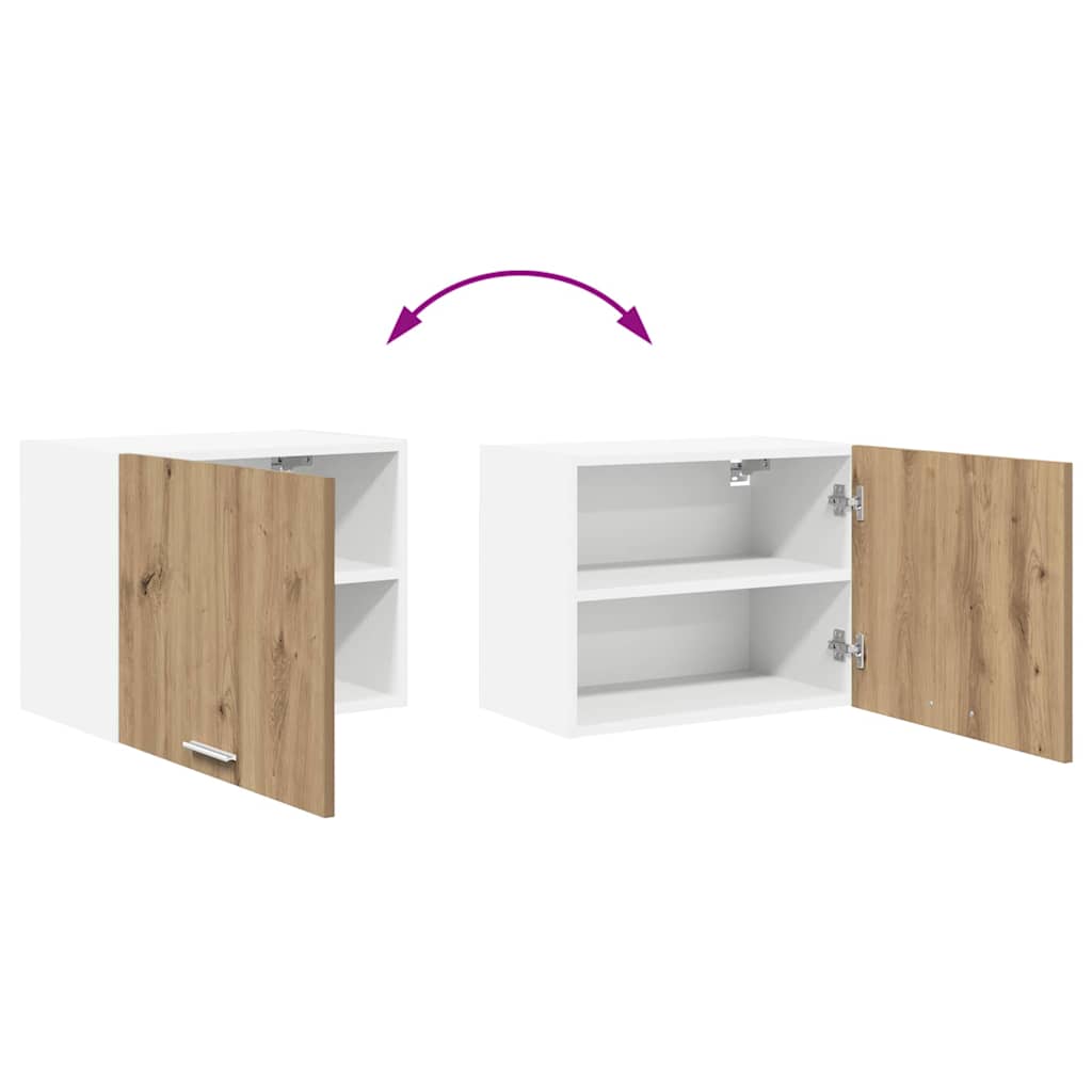 Závěsná Skříňka 2 Pcs Ťuhýk Dub A Bílá Kompozitní Dřevo