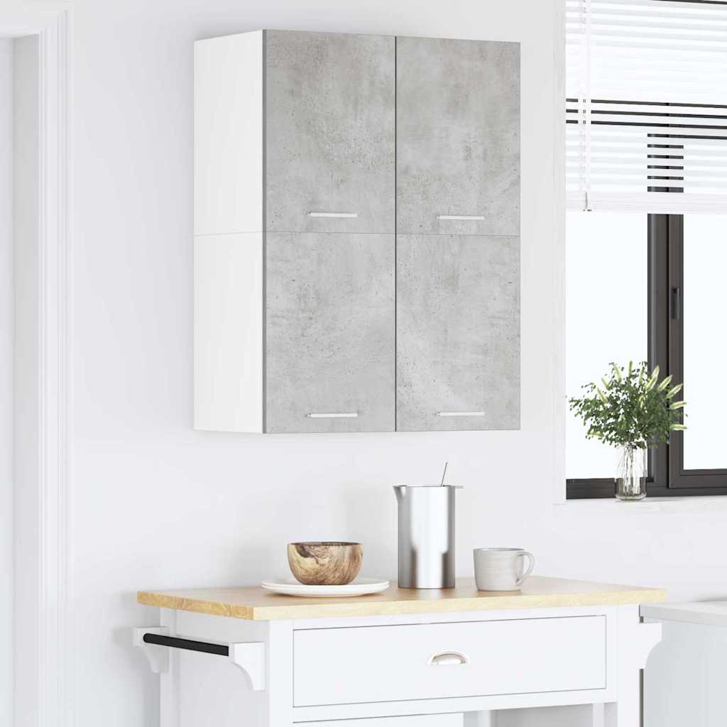 Závěsná Skříňka 2 Pcs Betonová Šedá A Bílá Kompozitní Dřevo