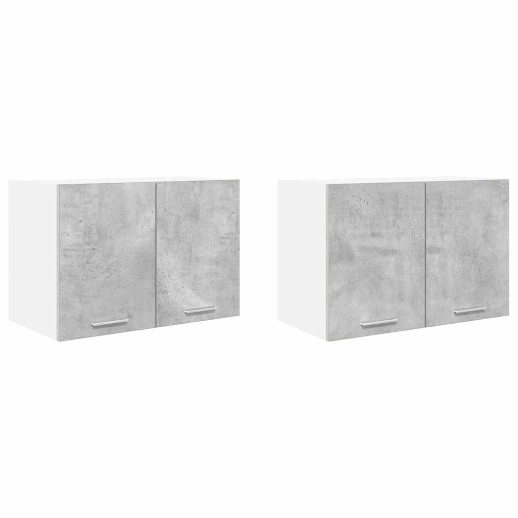 Závěsná Skříňka 2 Pcs Betonová Šedá A Bílá Kompozitní Dřevo
