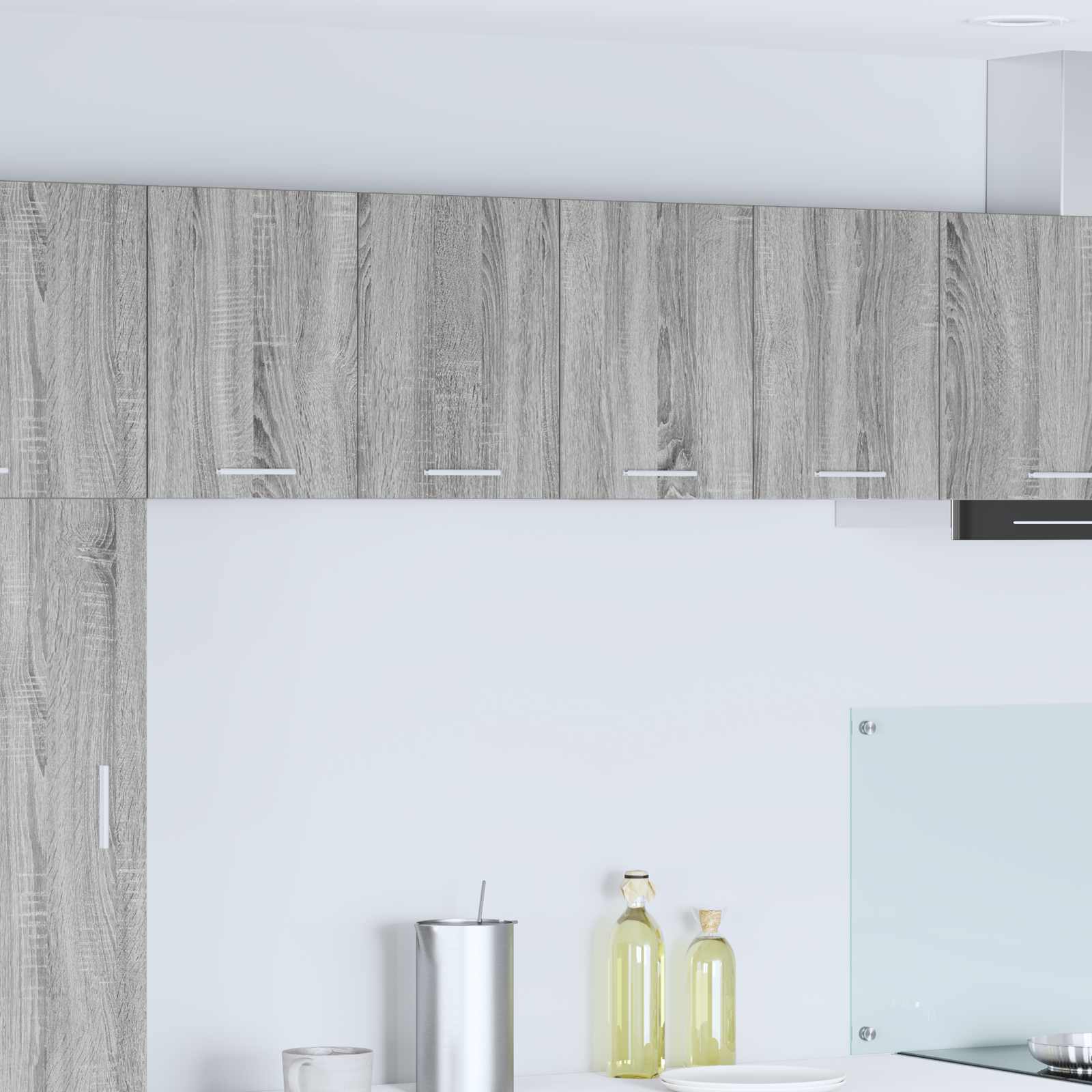 Závěsná Skříňka 2 Pcs Šedý Sonoma A Bílá Kompozitní Dřevo