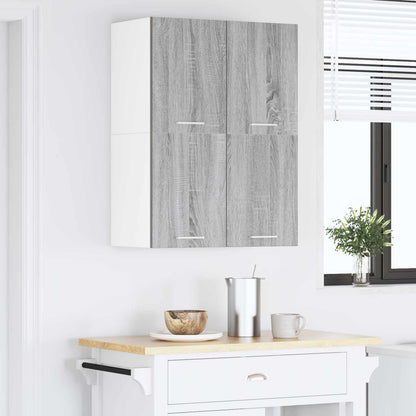 Závěsná Skříňka 2 Pcs Šedý Sonoma A Bílá Kompozitní Dřevo