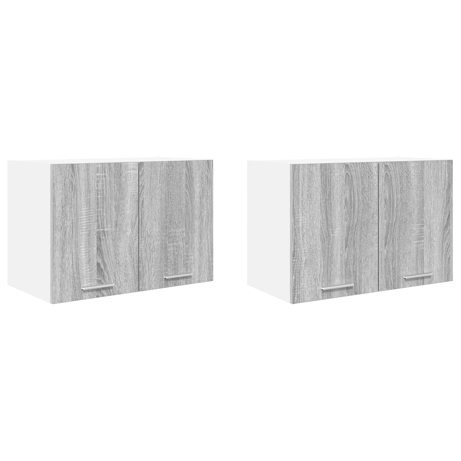 Závěsná Skříňka 2 Pcs Šedý Sonoma A Bílá Kompozitní Dřevo