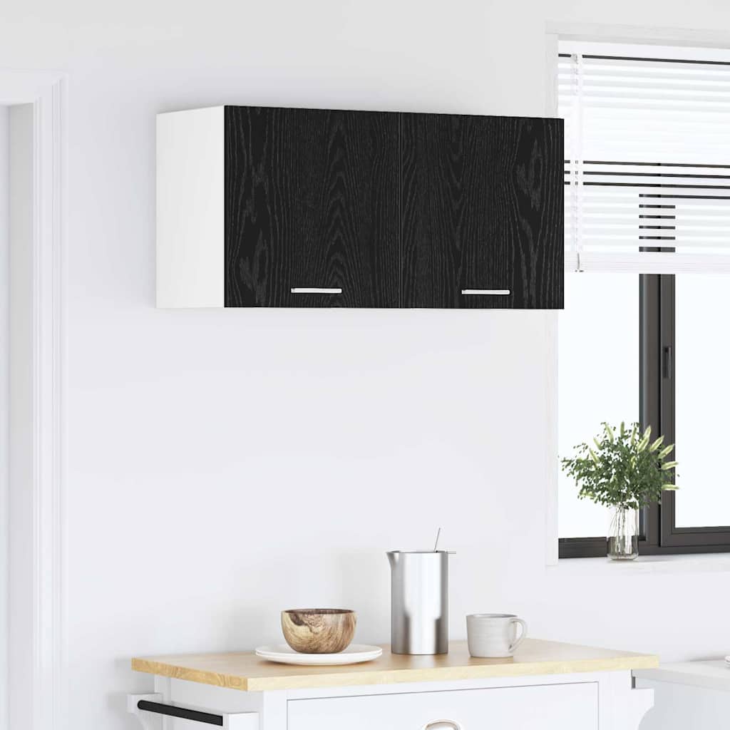 Závěsná Skříňka Černý Dub 80 X 31 X 40 Cm Kompozitní Dřevo