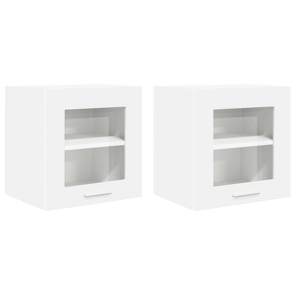 Závěsná Skříňka 2 Pcs Bílá Kompozitní Dřevo