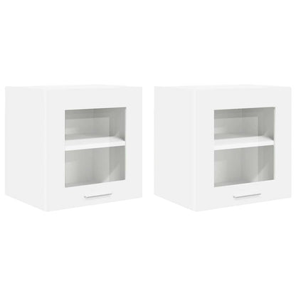 Závěsná Skříňka 2 Pcs Bílá Kompozitní Dřevo