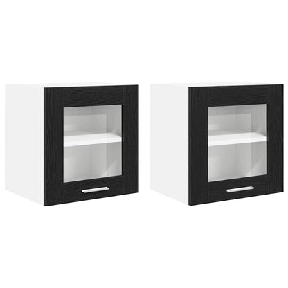 Závěsná Skříňka 2 Pcs Černý Dub Kompozitní Dřevo