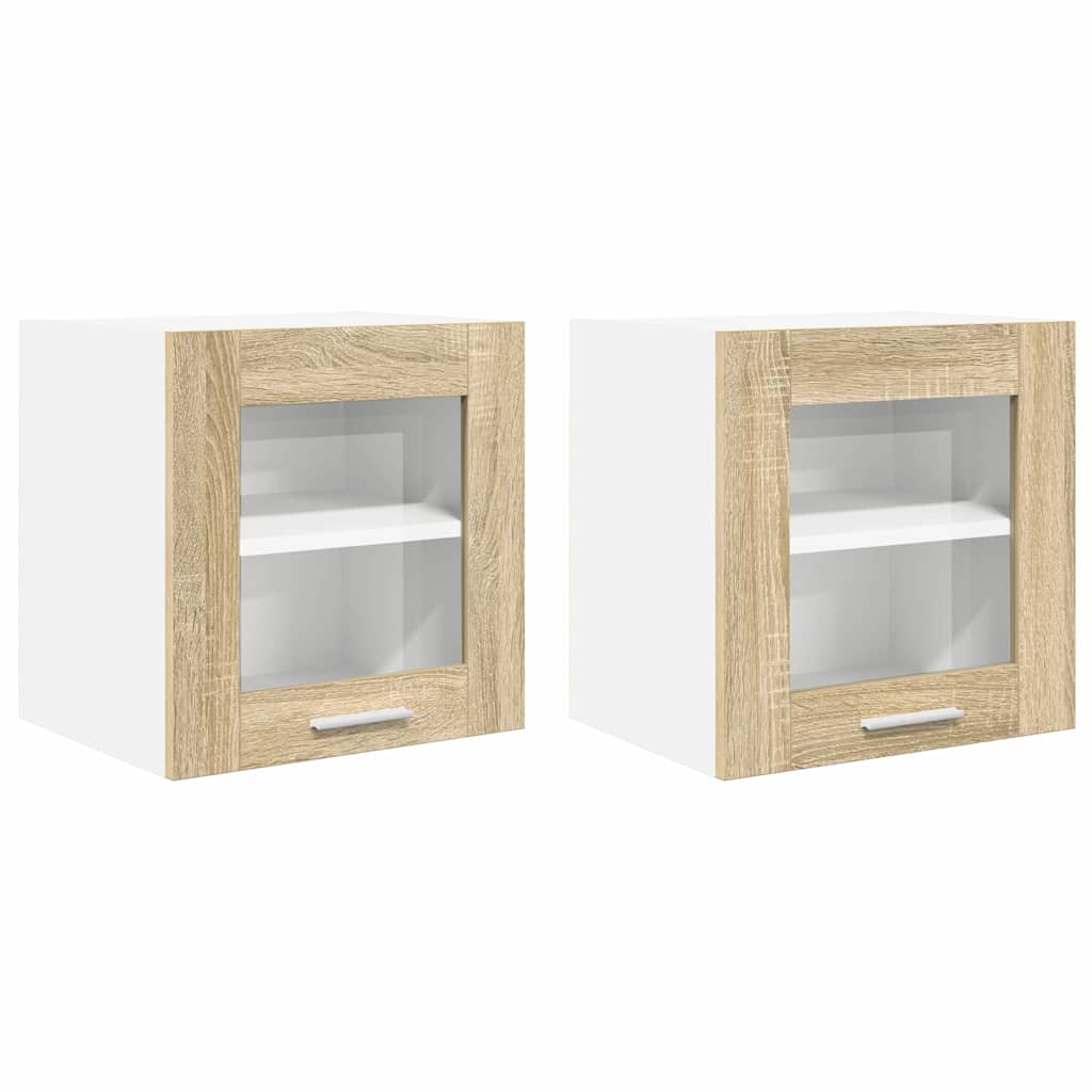 Závěsná Skříňka 2 Pcs Sonoma Dub Kompozitní Dřevo