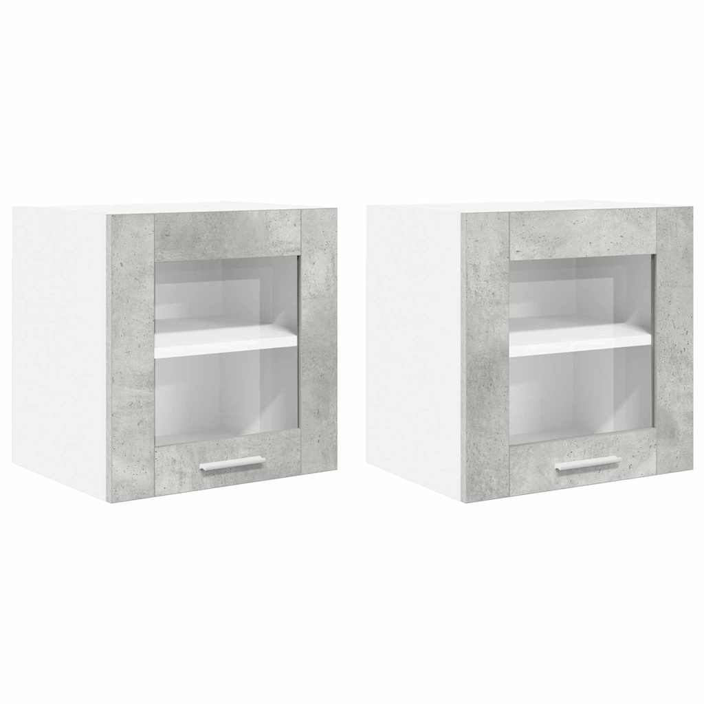 Závěsná Skříňka 2 Pcs Betonově Šedá Kompozitní Dřevo