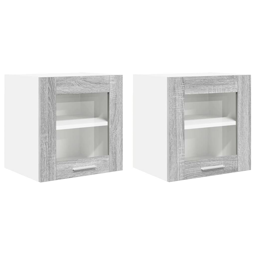 Závěsná Skříňka 2 Pcs Šedá Sonoma Kompozitní Dřevo