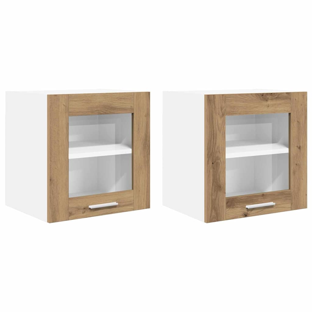 Závěsná Skříňka 2 Pcs Artisanový Dub Kompozitní Dřevo