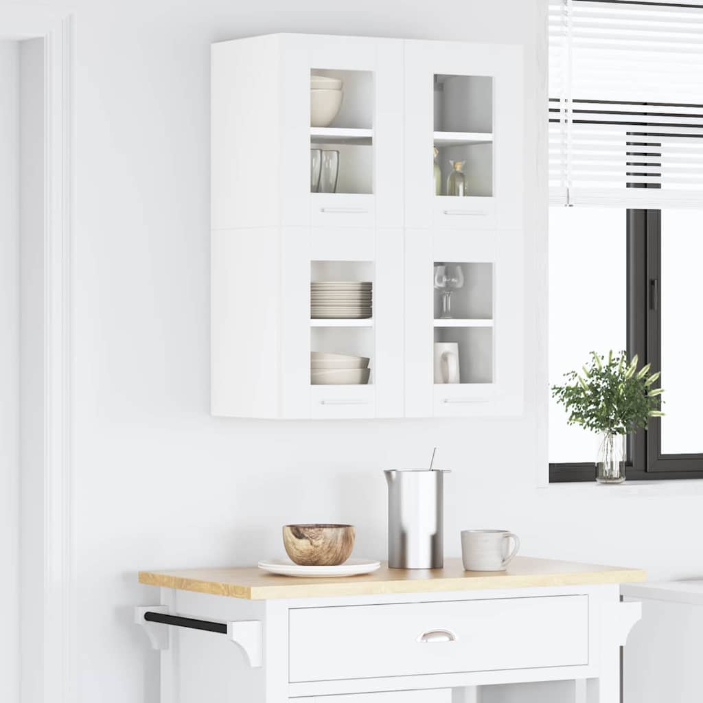 Závěsná Skříňka 2 Pcs Bílá Kompozitní Dřevo
