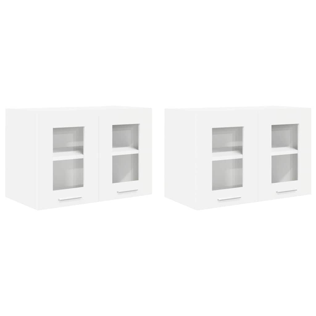 Závěsná Skříňka 2 Pcs Bílá Kompozitní Dřevo