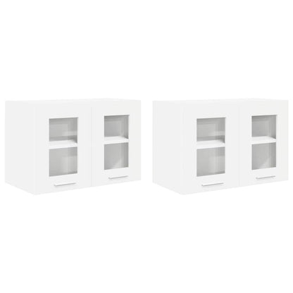 Závěsná Skříňka 2 Pcs Bílá Kompozitní Dřevo