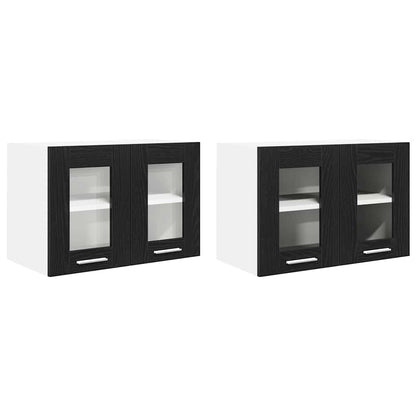 Závěsná Skříňka 2 Pcs Černý Dub Kompozitní Dřevo