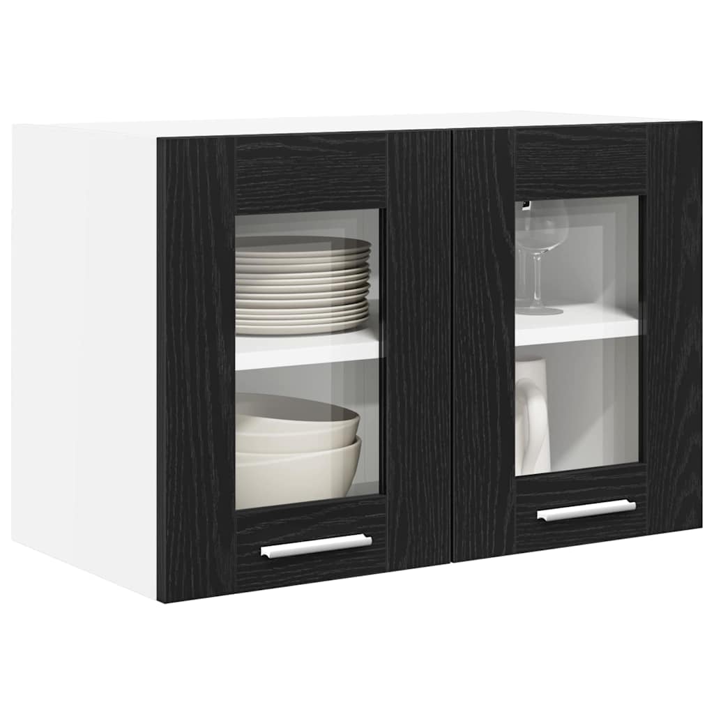 Závěsná Skříňka 2 Pcs Černý Dub Kompozitní Dřevo