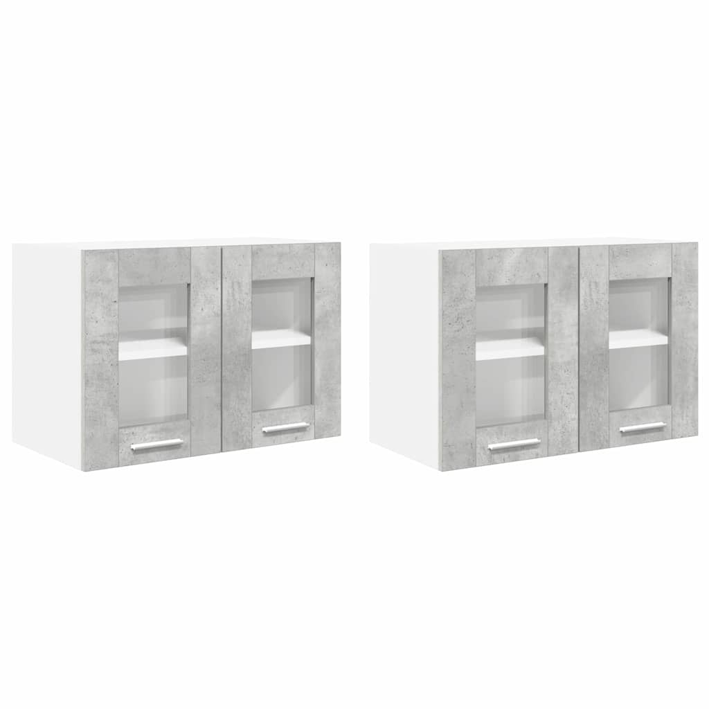 Závěsná Skříňka 2 Pcs Betonově Šedá Kompozitní Dřevo