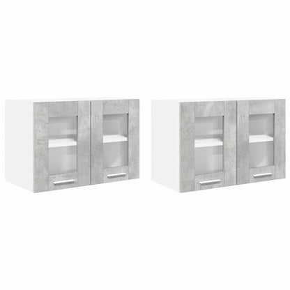 Závěsná Skříňka 2 Pcs Betonově Šedá Kompozitní Dřevo