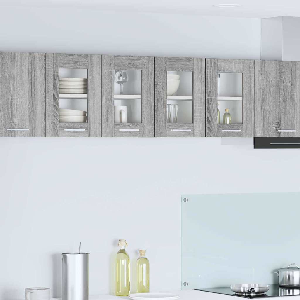 Závěsná Skříňka 2 Pcs Šedá Sonoma Kompozitní Dřevo