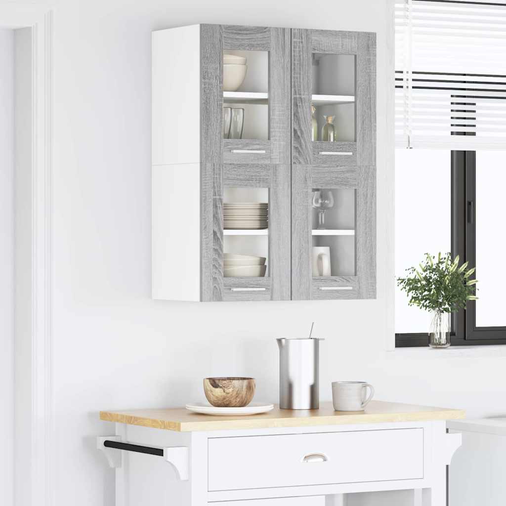 Závěsná Skříňka 2 Pcs Šedá Sonoma Kompozitní Dřevo