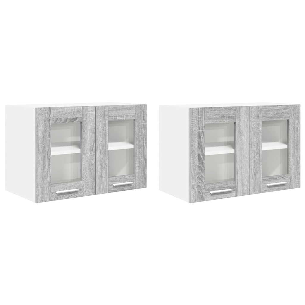 Závěsná Skříňka 2 Pcs Šedá Sonoma Kompozitní Dřevo