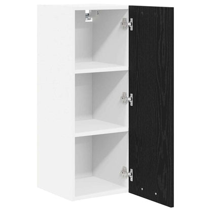 Závěsná Skříňka 2 Pcs Černý Dub A Bílá Kompozitní Dřevo