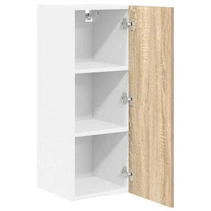 Závěsná Skříňka 2 Pcs Sonoma Dub A Bílá Kompozitní Dřevo
