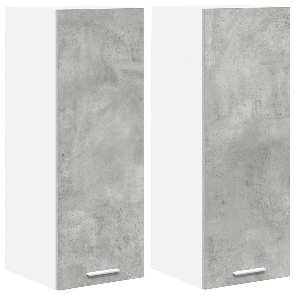Závěsná Skříňka 2 Pcs Betonová Šedá A Bílá Kompozitní Dřevo