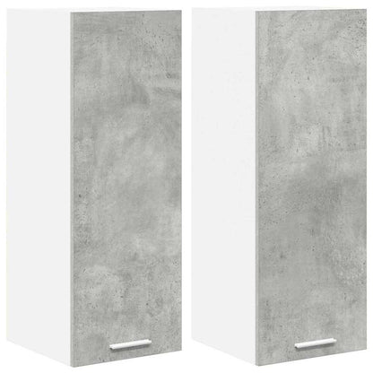 Závěsná Skříňka 2 Pcs Betonová Šedá A Bílá Kompozitní Dřevo
