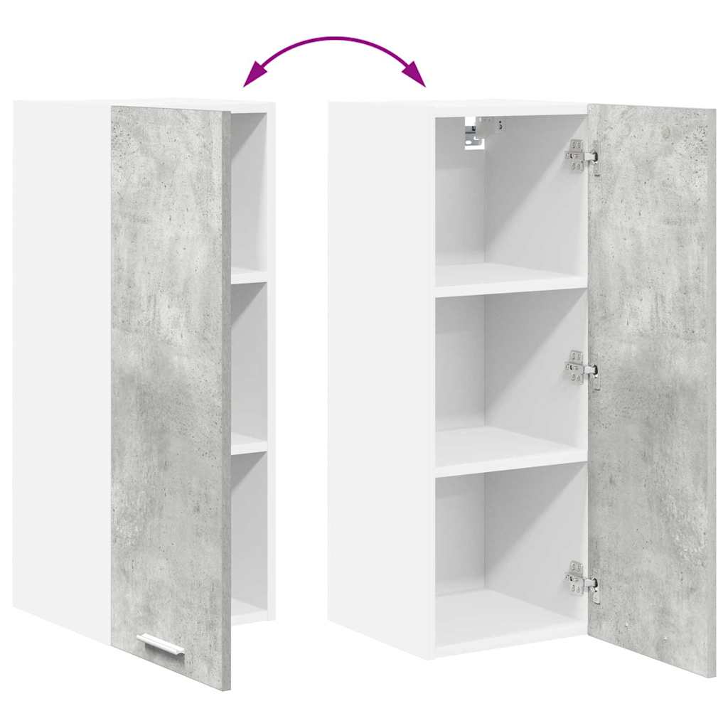 Závěsná Skříňka 2 Pcs Betonová Šedá A Bílá Kompozitní Dřevo