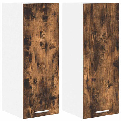 Závěsná Skříňka 2 Pcs Uzený Dub A Bílá Kompozitní Dřevo