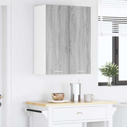 Závěsná Skříňka 2 Pcs Šedý Sonoma A Bílá Kompozitní Dřevo