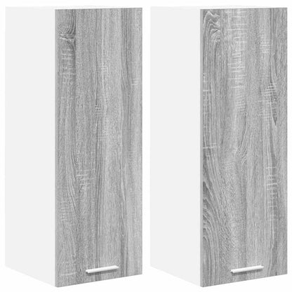 Závěsná Skříňka 2 Pcs Šedý Sonoma A Bílá Kompozitní Dřevo