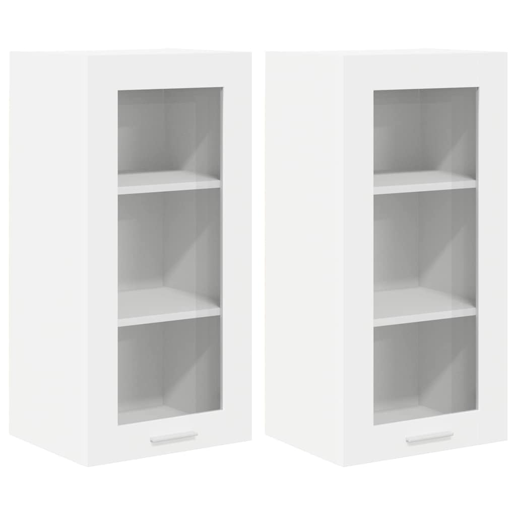 Závěsná Skříňka 2 Pcs Bílá Kompozitní Dřevo
