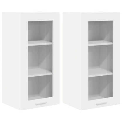 Závěsná Skříňka 2 Pcs Bílá Kompozitní Dřevo